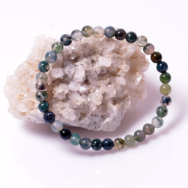 Yosunlu Akik Taşı Bileklik - 6 mm - 1