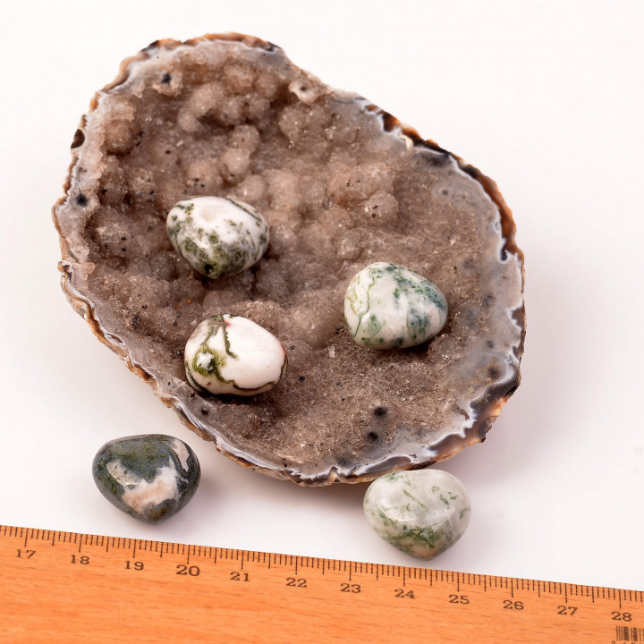 Yosunlu Akik Taşı Kalp Kütle - Küçük Boy