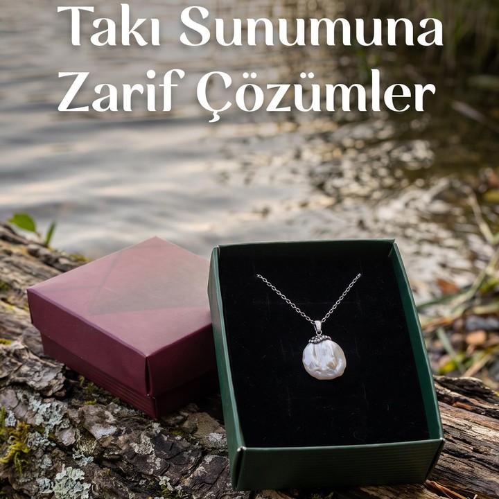 Yüzük ve Kolye Kutusu – Yeşil & Bordo – 20'li Demonte Paket + Siyah Süngerli