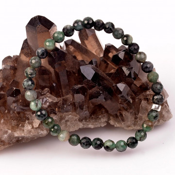 Zümrüt Taşı Bileklik - 6 mm Gümüş Aparatlı - 2