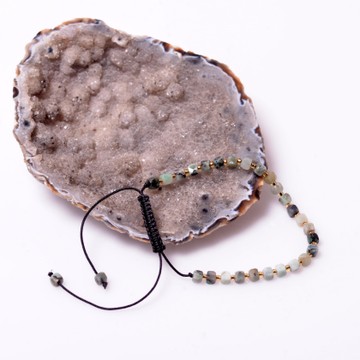 Zümrüt Taşı Bileklik  - Küp Kesim ( Ayarlamalı ) - 2