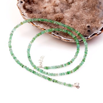 Zümrüt Taşı Gümüş Kolye - 3 mm - 2