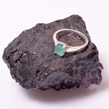 Zümrüt Taşı Gümüş Yüzük - Transparan - 2