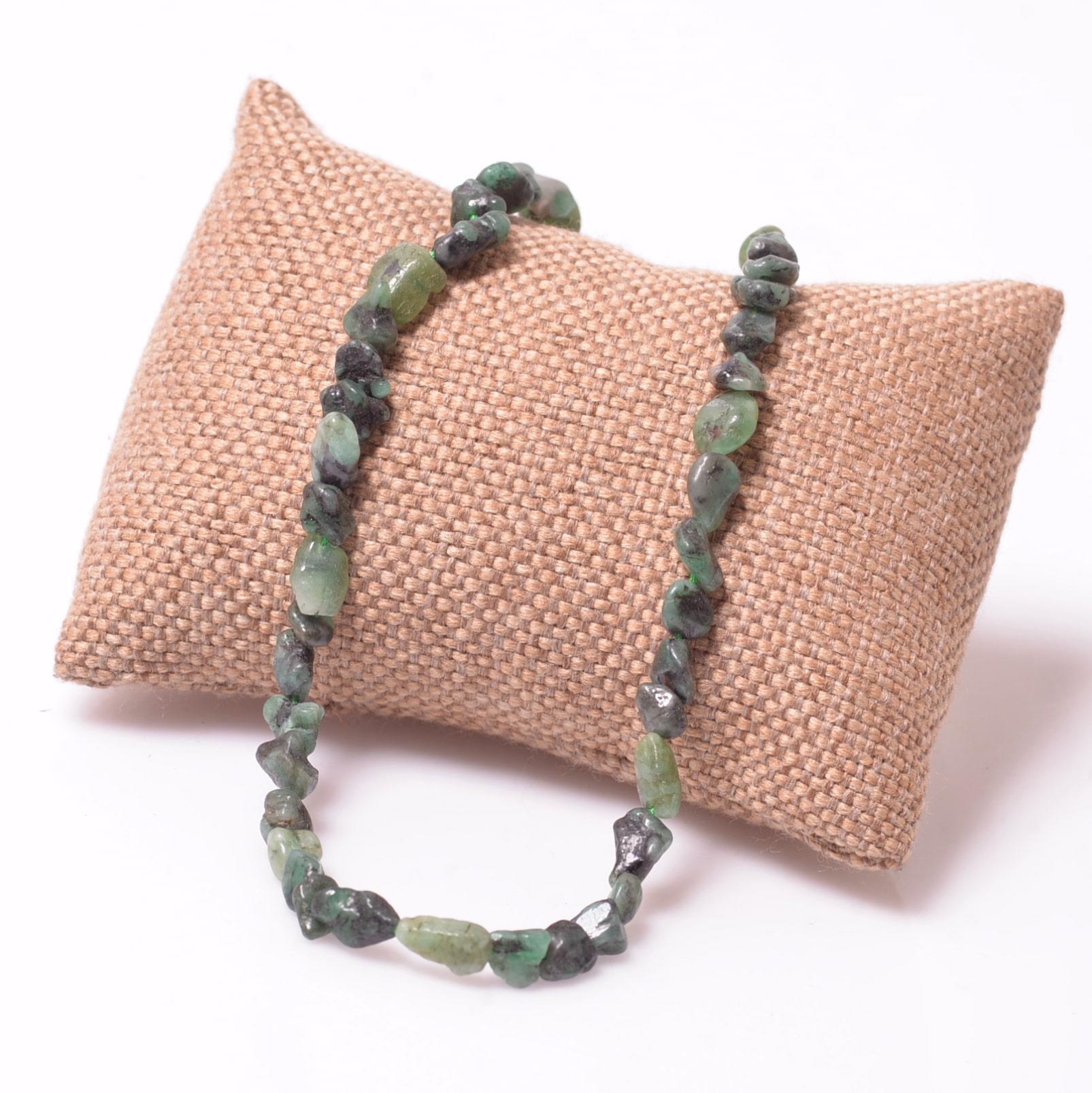 Emerald Stone Necklace Amorf Cut